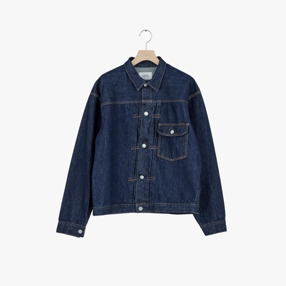 Ciota New Single Pocket Denim Jacket Real Indigo Navy One Wash - Refinement