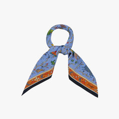 Drake’s Animals and Flowers Print Silk Bandana Blue Print Detail
