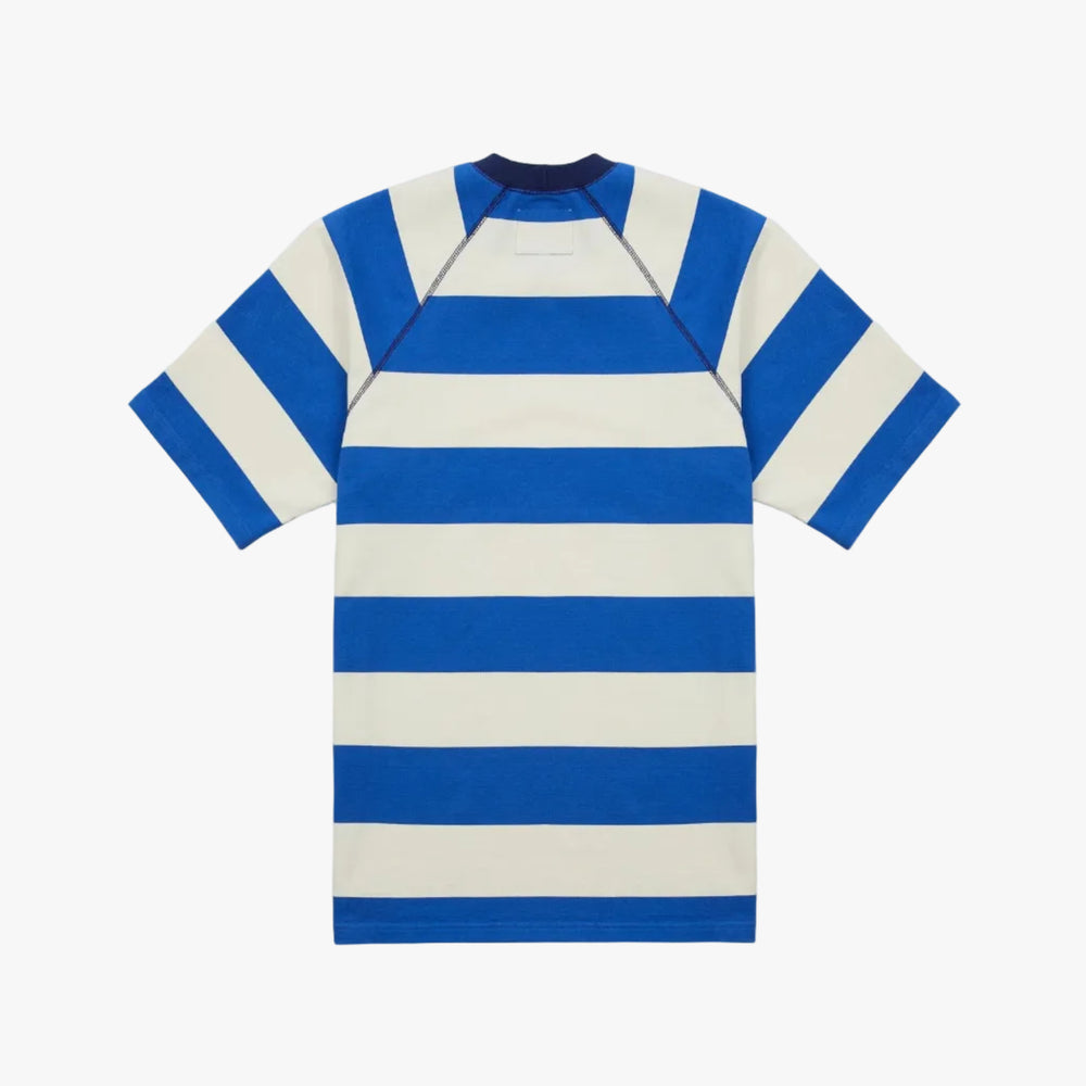 Drake’s Blue and White Stripe Raglan Sleeve Hiking T-Shirt Back View