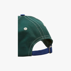 Back view highlighting the adjustable strap, metal hardware, and curved six-panel construction.