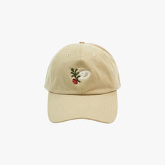 Front view of the Drake’s ‘D’ Flower Emblem Cotton Twill Baseball Cap showing the embroidered “D” flower emblem and structured cotton twill panels.