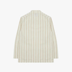 Drake’s Ecru Stripe Canapa Forestière Jacket Back View