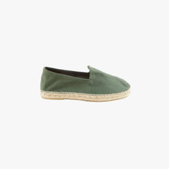Drake’s Herringbone Cotton Espadrilles Green Side View