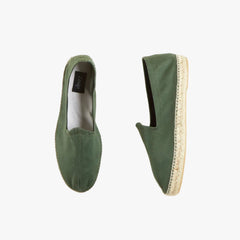 Drake’s Herringbone Cotton Espadrilles Green Top View
