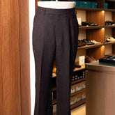 Front view of the Drummers Trousers Brown showing the straight-leg silhouette, clean tailoring, and warm brown tone.