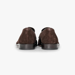 Rear view of the Edward Green Piccadilly Unlined 184 displaying the heel and suede texture.