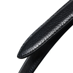 Close-up view of Fattoria Del Cuoio Leather Belt shrink embossed leather texture