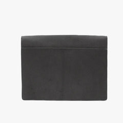 Back view of the Frank Clegg 15-inch Lock Portfolio Case Goatskin Black
