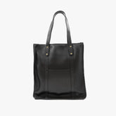 Front view of the Frank Clegg Leather Market Tote Bag in Black