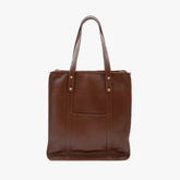 Front view of the Frank Clegg Leather Market Tote Bag in Chestnut