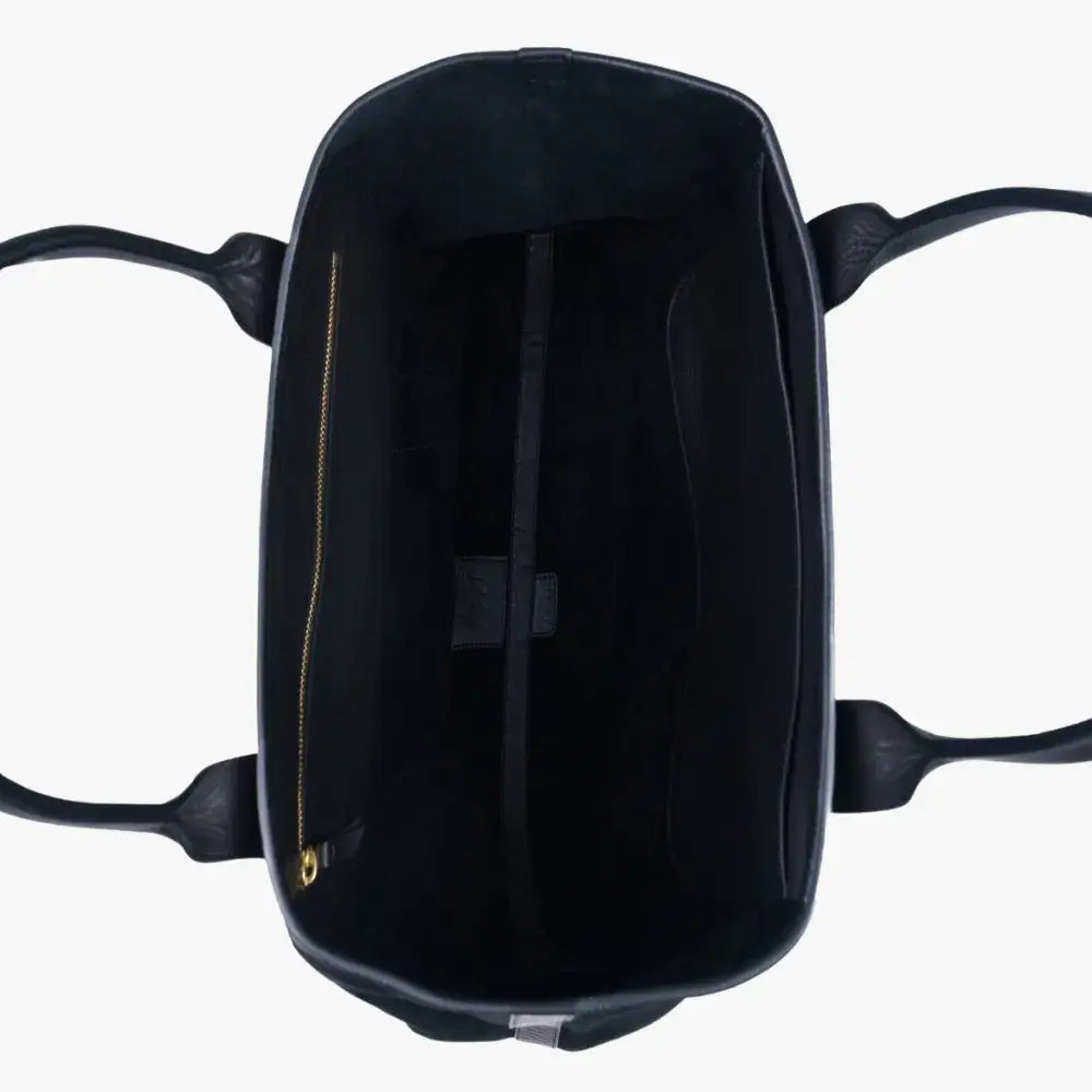 Inner pocket of the Frank Clegg for Refinement Suede Tote Bag Black