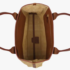Inner pocket of the Frank Clegg for Refinement Suede Tote Bag Sand