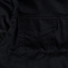 Close-up of the pocket showing flap design and stitching detail.