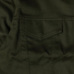 Close-up of the pocket showing flap design and stitching detail.