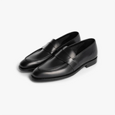 George Cleverley Owen Oxford in black calf leather, angled front view.