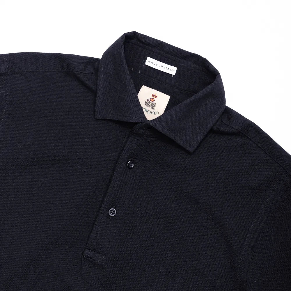 navy guy rover polo shirt pique fabric tailored fit italy