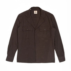 guy rover seersucker blouson brown 2 pocket mens jacket