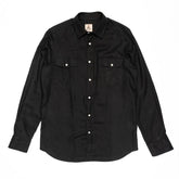 guy rover western shirt black mens italy cotton