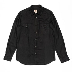 guy rover western shirt black mens italy cotton