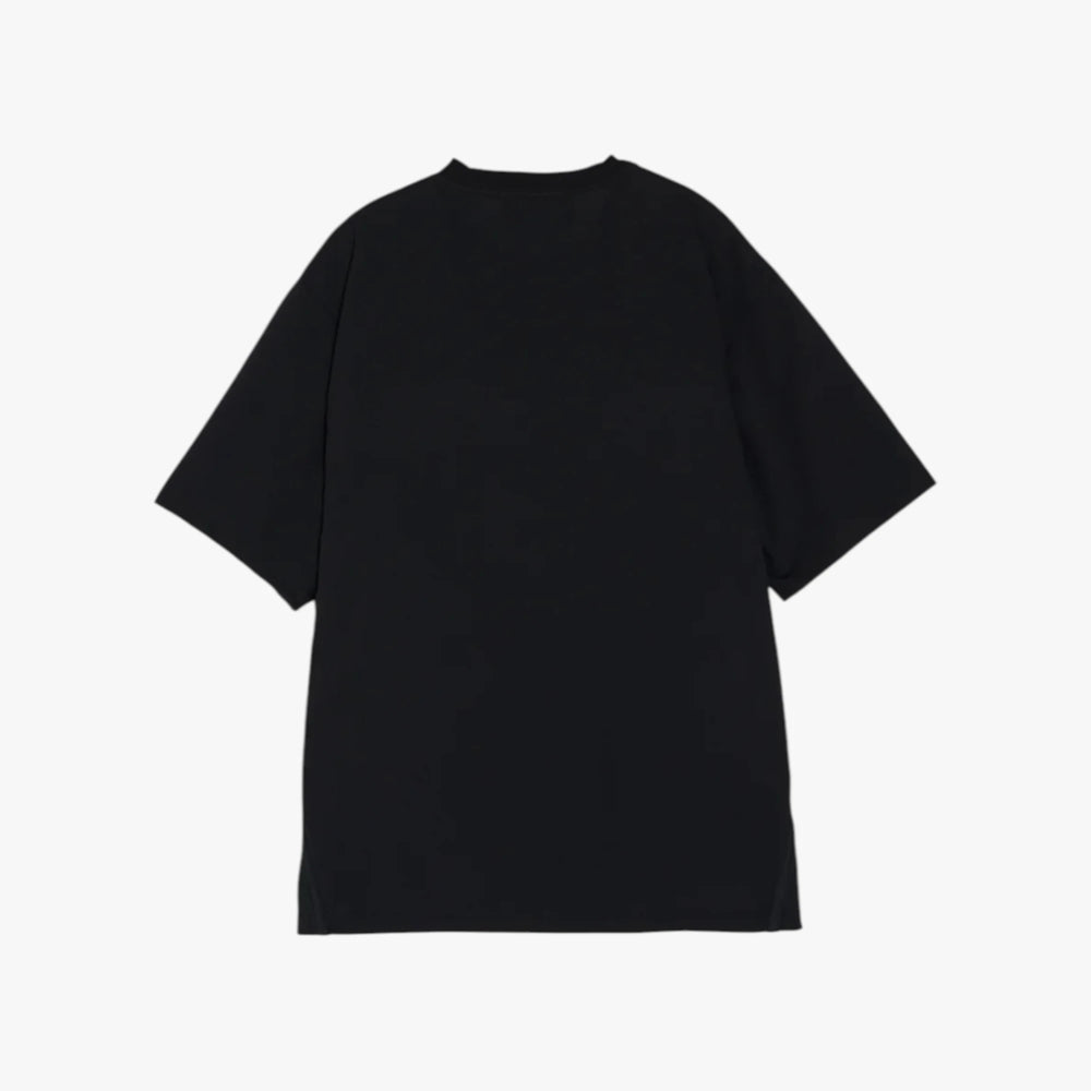 Back view of the Hand Room T-shirt in black showing the smooth structure and relaxed fit.