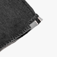 Hem and leg opening detail of the Hand Room Exclusive for Refinement Wide Fit Stonewash Black jeans