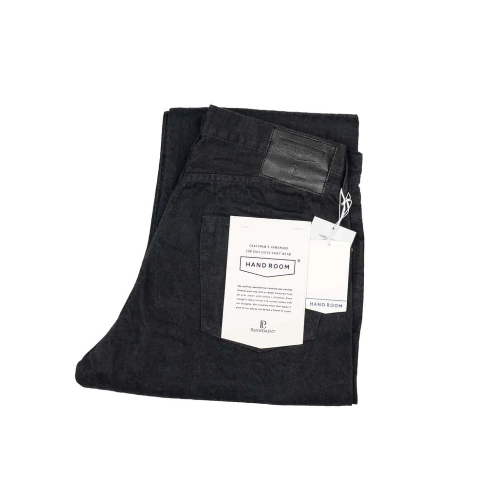 Folded view of the Hand Room Exclusive for Refinement Wide Fit Stonewash Black jeans