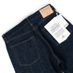 Back pocket detail of the Hand Room Exclusive for Refinement Wide Fit One Washed Indigo jeans