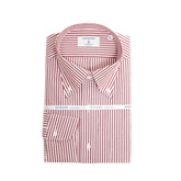 Hitoyoshi Broadcloth Button Down Red Stripe shirt front view