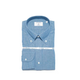 Hitoyoshi Button Down Shirt Chambray Light Blue front view