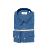 Hitoyoshi Dress Western Shirt Chambray Dark Blue front view