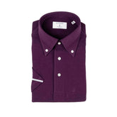 Folded front view of the Hitoyoshi for Refinement Button Down Polo Maroon