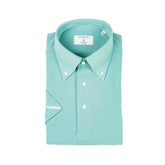 Folded front view of the Hitoyoshi for Refinement Button Down Polo Mint