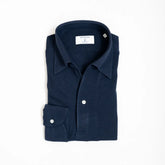 Hitoyoshi for Refinement One Piece Collar Polo Long Sleeve Navy Front View