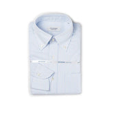 Hitoyoshi Oxford Cloth Button Down Blue Stripe shirt front view