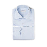 Hitoyoshi Spread Collar Soothing Light Blue shirt front view