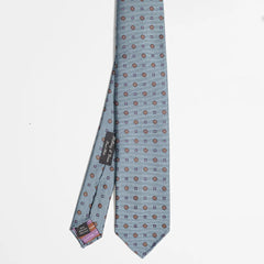 Full view of the Holliday & Brown floral tie in light blue showing elegant floral pattern and refined proportions.