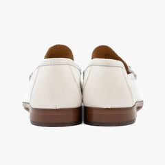 Back view of Il Mocassino B-Reverso 17 Pegaso 112 Bianco loafer showing heel detail.
