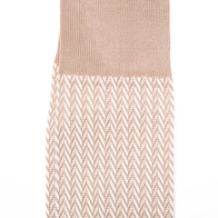Il Regalo Herringbone Over-The-Calf Socks Beige Herringbone Knit Detail