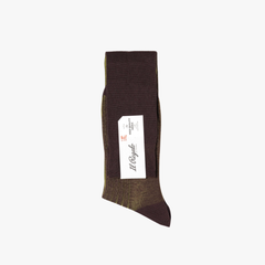 Folded view of the Il Regalo Reversible OTC Socks displaying both Chocolate and Pistachio tones and the reversible rib-knit construction.