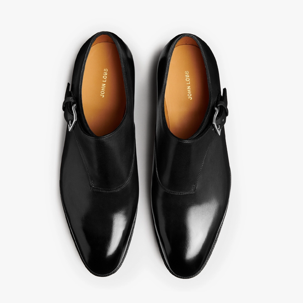 Angled view showing the overall form of the Jermyn II, including the toe shape, strap alignment, and elegant silhouette.