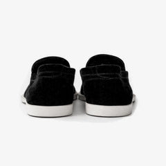 Close-up of the heel block showing layered construction and clean finishing.