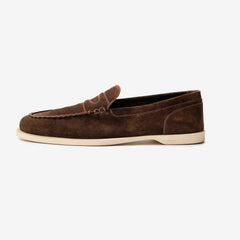 John Lobb Pace in dark brown calf leather, side profile highlighting sleek silhouette.