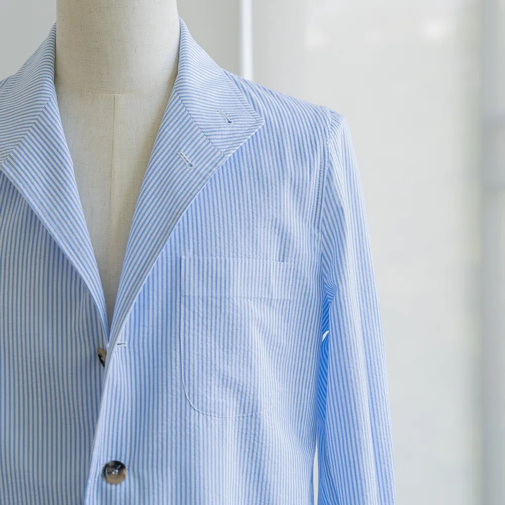 Justo Gimeno for Refinement Teba Jacket Seersucker White/Blue - Refinement