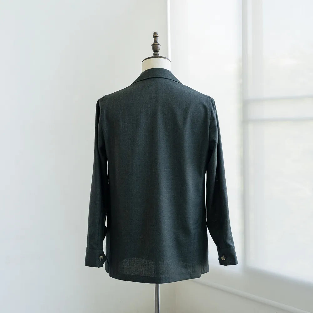 Back view of the Justo Gimeno Teba Jacket Hopsack by VBC Green