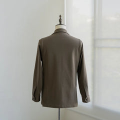 Back view of the Justo Gimeno Teba Jacket Hopsack by VBC Green