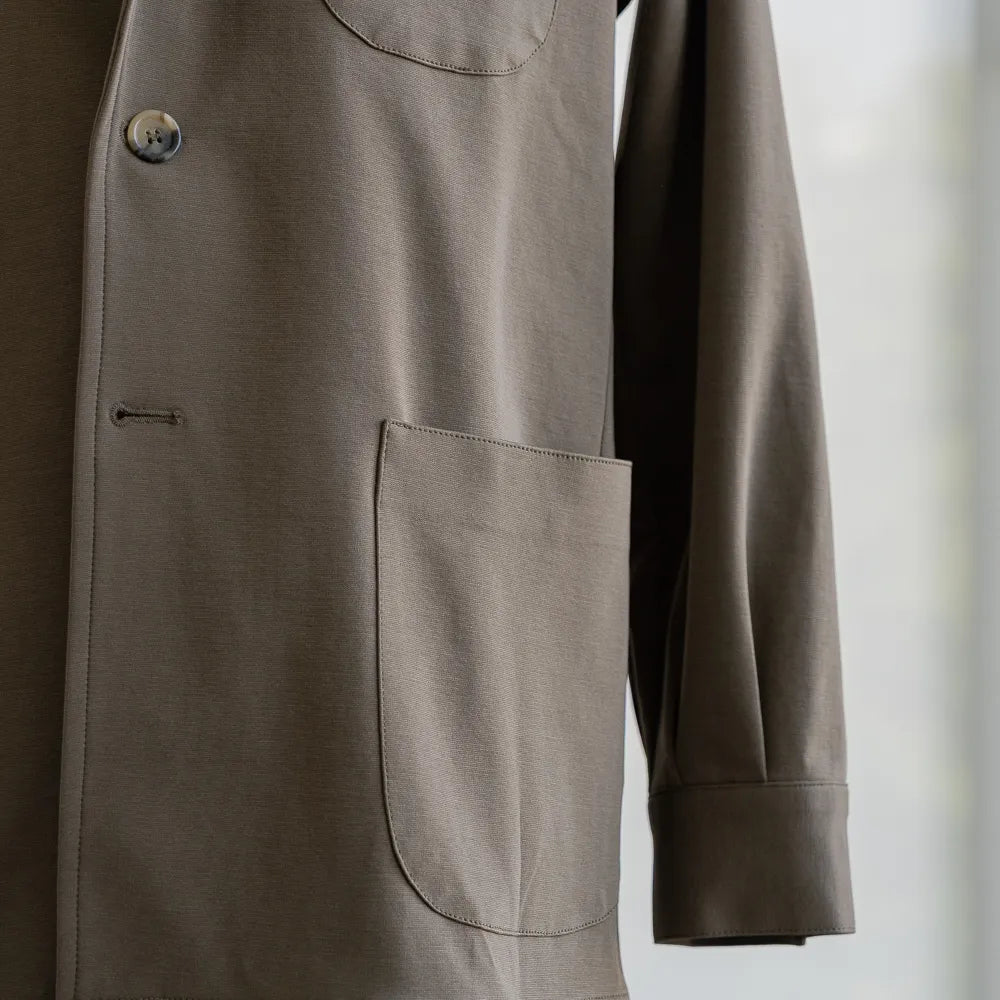 Pocket and front panel details of the Justo Gimeno Teba Jacket Hopsack by VBC Green