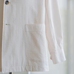 Sleeve detail of the Justo Gimeno Teba Jacket Seersucker Cream