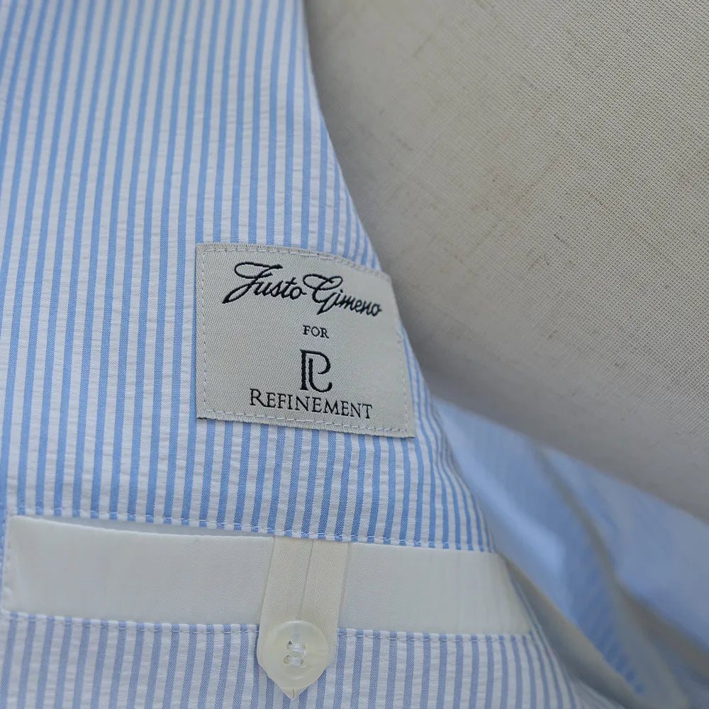 Inner brand label of the Justo Gimeno Teba Jacket Seersucker Light