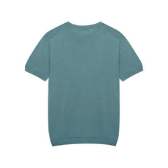 Back view of the Mooncastle Crew Neck Mist Green highlighting the smooth knit surface and minimal, refined construction.
