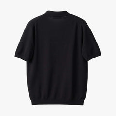 Mooncastle Ice Cotton Skipper Polo Neck Black Back View